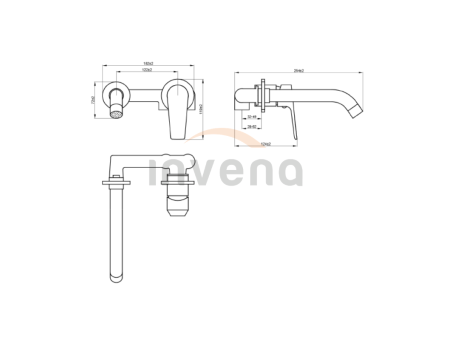Unterputz Waschtischarmatur Schwarz DOKOS Wasserhahn Mischbatterie