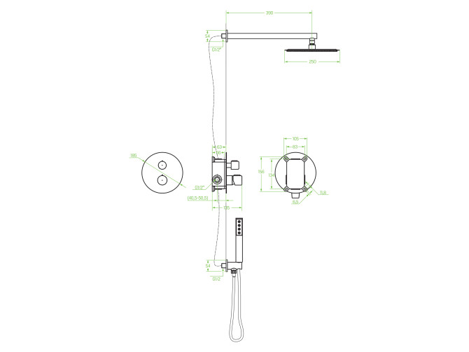 Unterputz Armatur Brausearmatur in... Unterputz Armatur Brausearmatur in...