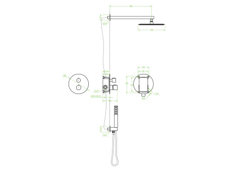 Unterputz Armatur Brausearmatur in Silber PRETTO