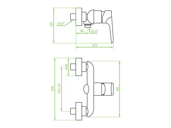 Brausearmatur in Silber ALEA...