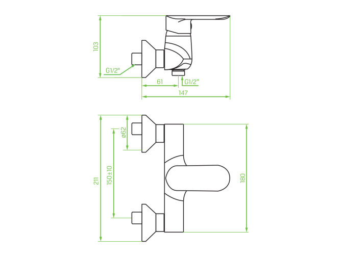 Brausearmatur in Silber APPIA...