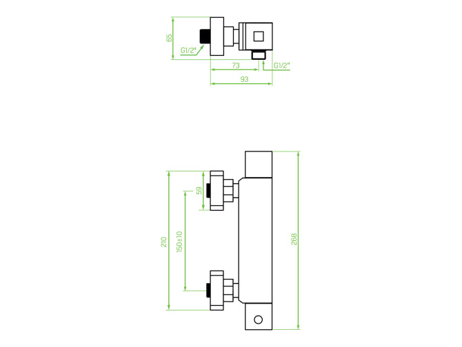 Brausearmatur in Schwarz KVADRATO...