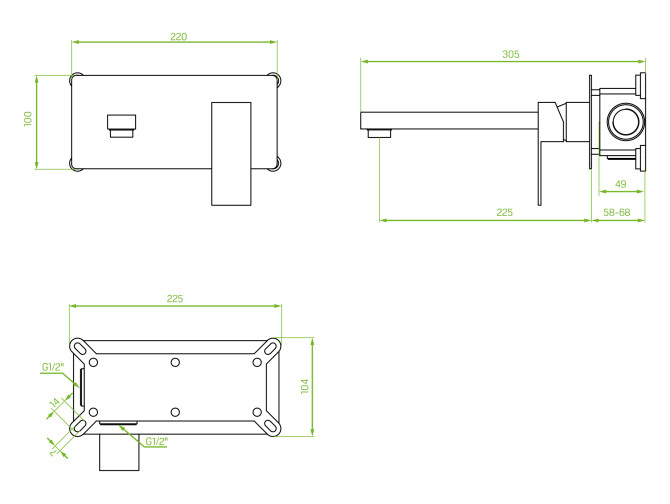 Waschtischarmatur in Silber KVADRATO...