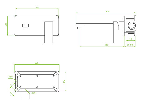 Waschtischarmatur in Silber KVADRATO Badarmatur Waschtischbatterie + Click-Clack
