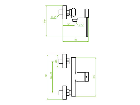 Brausearmatur in Silber PINAR Badarmatur Duschbatterie