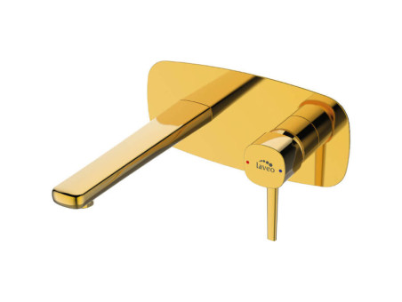 Waschtischarmatur in Gold POLLA Badarmatur Waschtischbatterie + Click-Clack