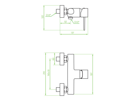 Brausearmatur in Schwarz POLLA Badarmatur Duschbatterie