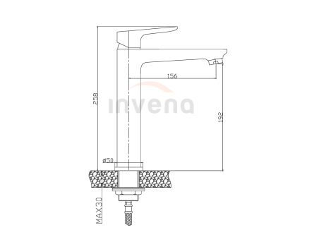 Waschtischarmatur Silber DOKOS Hoch Wasserhahn Mischbatterie