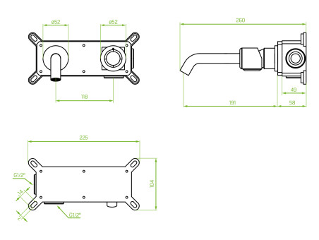 Waschtischarmatur in Grau PRETTO Badarmatur Waschtischbatterie + Click-Clack