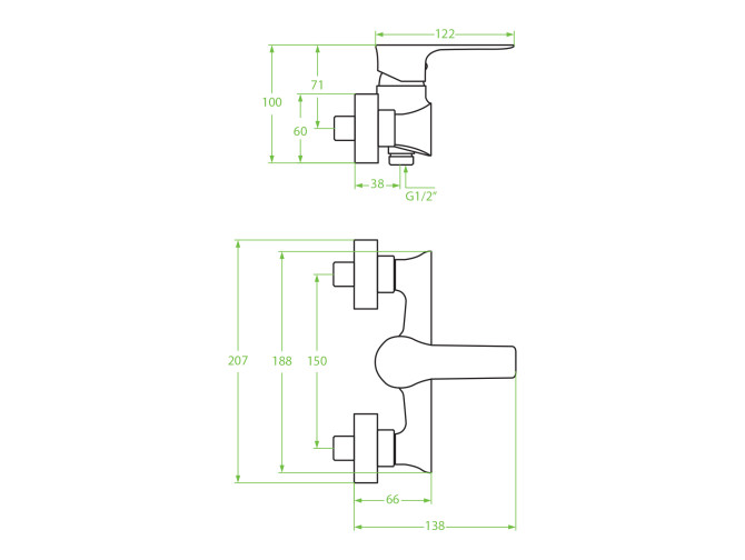 Brausearmatur in Weiß-Silber RAILA...