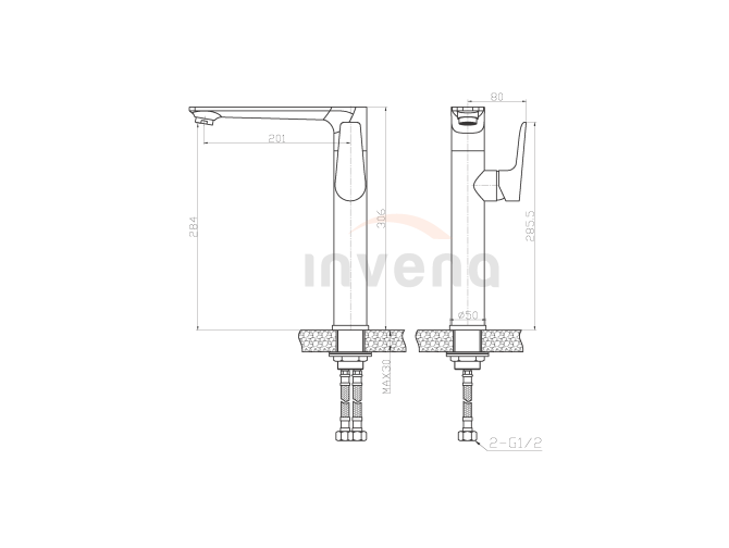 Waschtischarmatur Silber DOKOS Hoch... Waschtischarmatur Silber DOKOS Hoch...