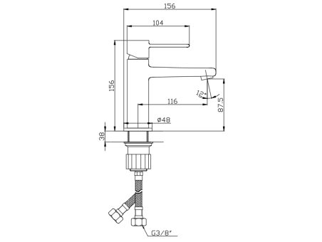 Waschtischarmatur Silber GLAMOUR Kleine Wasserhahn Mischbatterie