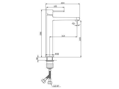 Waschtischarmatur Silber GLAMOUR Hoch Wasserhahn Mischbatterie