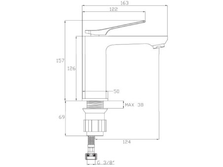 Waschtischarmatur Schwarz NERI Kleine Wasserhahn Mischbatterie