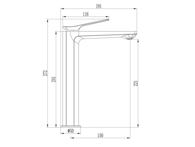 Waschtischarmatur Silber NERI Hoch...