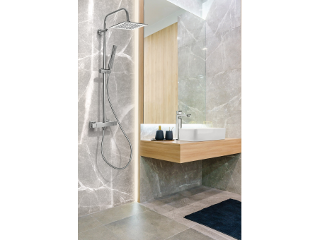 Waschtischarmatur Silber NYKS Hoch Wasserhahn Mischbatterie