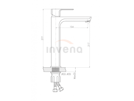Waschtischarmatur Silber NYKS Hoch Wasserhahn Mischbatterie