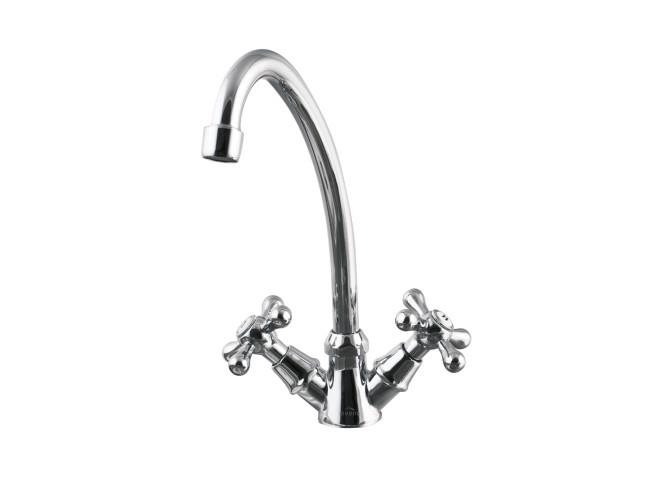 Waschtischarmatur Silber ROMA 15 cm Hoch Wasserhahn Mischbatterie