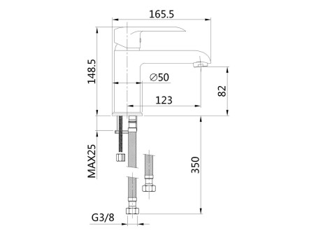 Waschtischarmatur Silber SIROS Kleine Wasserhahn Mischbatterie