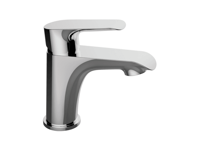 Waschtischarmatur in Silber ALEA Kleine Wasserhahn Mischbatterie + Click-Clack