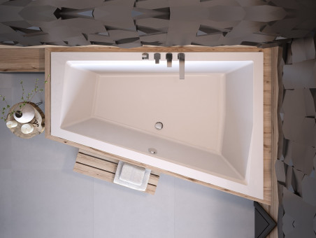 Badewanne Eckwanne Intimas Slim 180x125 Rechts Rand 15 mm | Ablauf Viega & Füße GRATIS !