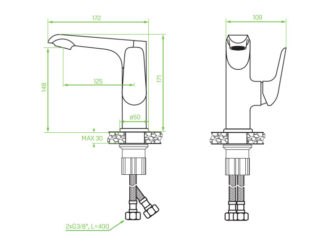 Waschtischarmatur in Silber ALEA Hoch... Waschtischarmatur in Silber ALEA Hoch...
