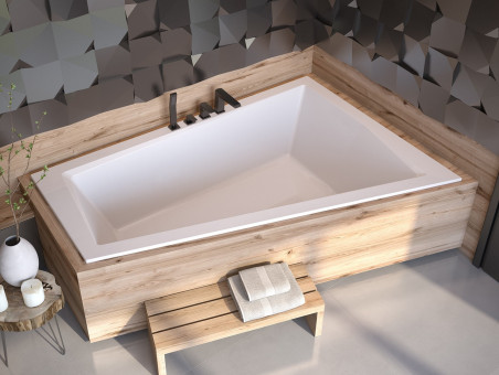 Badewanne Eckwanne Intimas Slim 180x125 Rechts Rand 15 mm | Ablauf Viega & Füße GRATIS !