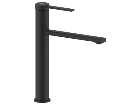 Waschtischarmatur in Schwarz PINAR Hoch Wasserhahn Mischbatterie + Click-Clack