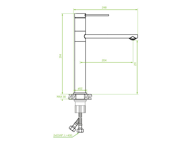 Waschtischarmatur in Schwarz PINAR...