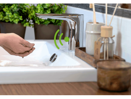 Waschtischarmatur in Schwarz PLATO Kleine Wasserhahn Mischbatterie mit externer Temperaturregelung