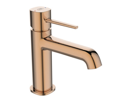 Waschtischarmatur in Rosegold POLLA Kleine Wasserhahn Mischbatterie + Click-Clack