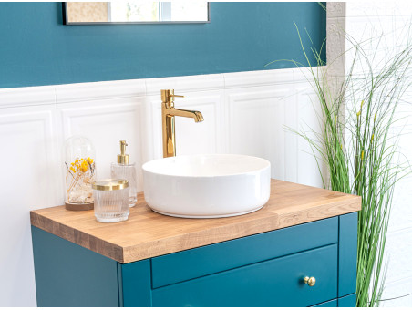 Waschtischarmatur in Gold POLLA Hoch Wasserhahn Mischbatterie + Click-Clack