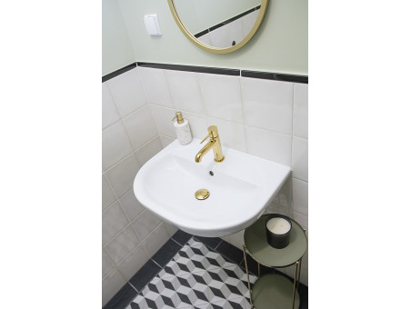 Waschtischarmatur in Gold POLLA Kleine Wasserhahn Mischbatterie + Click-Clack