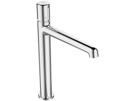 Waschtischarmatur in Silber PRETTO Hoch Wasserhahn Mischbatterie + Click-Clack