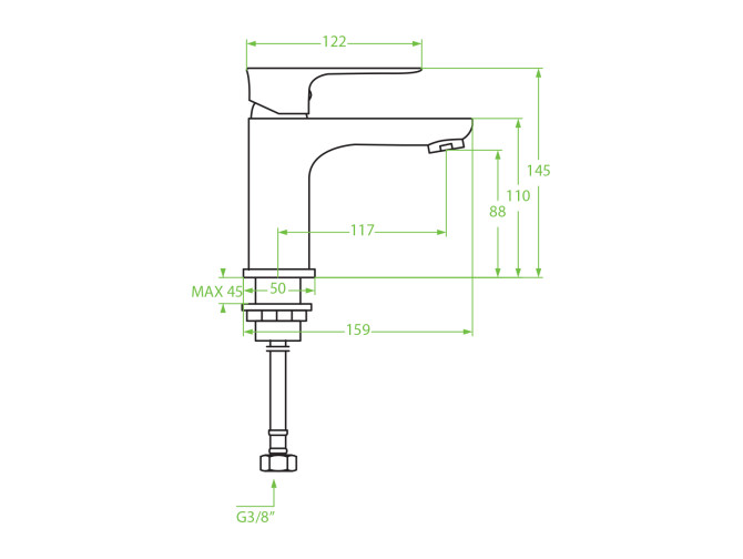 Waschtischarmatur in Weiß-Silber...