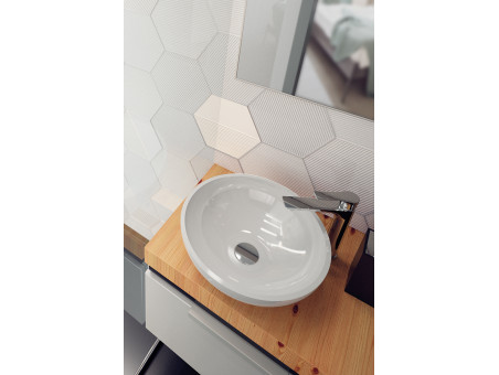 Waschtischarmatur in Silber RAILA Hoch Wasserhahn Mischbatterie + Click-Clack