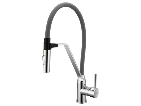 Küchenarmatur Grau TERRAO Wasserhahn Küchenmischer mit Magnetgriff