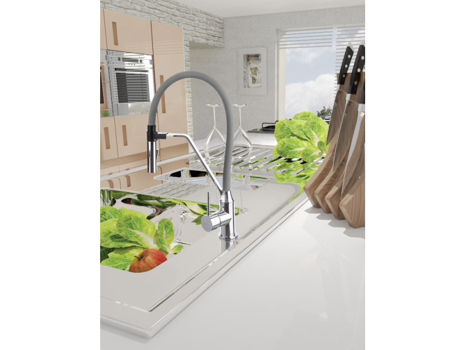 Küchenarmatur Grau TERRAO Wasserhahn...