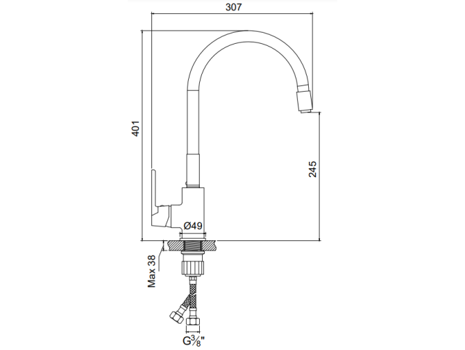 Küchenarmatur Grau JOGA Wasserhahn...