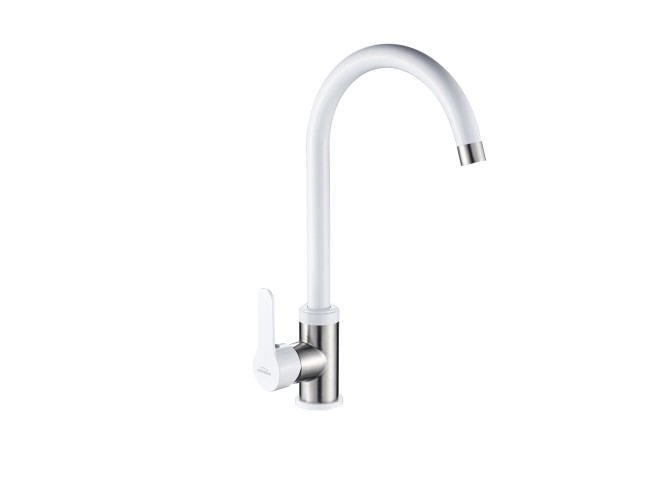 Küchenarmatur Weiß IRON Wasserhahn Küchenmischer