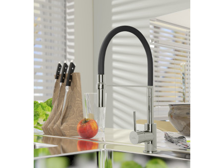 Küchenarmatur Schwarz KAMELEONE Wasserhahn Küchenmischer