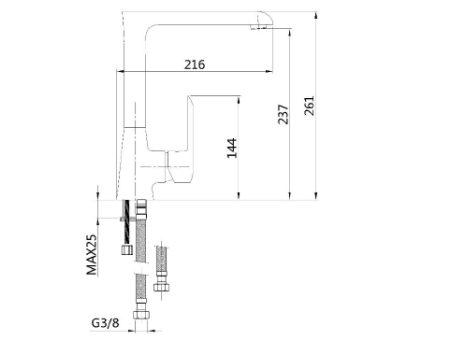 Küchenarmatur Schwarz SIROS Wasserhahn Küchenmischer