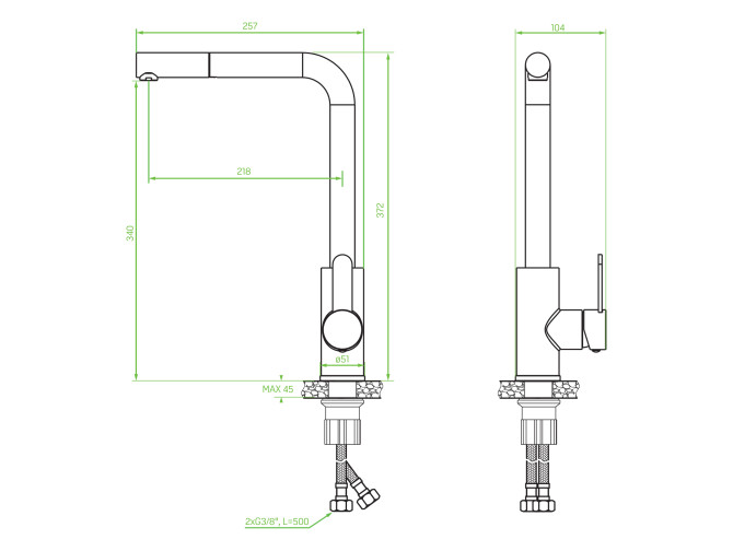 Küchenarmatur in Silber BONA... Küchenarmatur in Silber BONA...