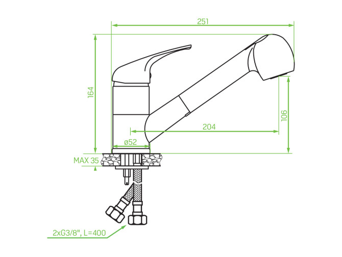 Küchenarmatur in Beige DAGA...