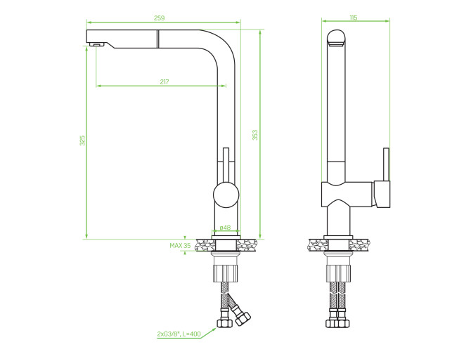 Küchenarmatur in Beige LUNA... Küchenarmatur in Beige LUNA...