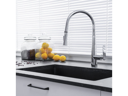 Küchenarmatur in Silber NALDA  Wasserhahn Küchenmischer