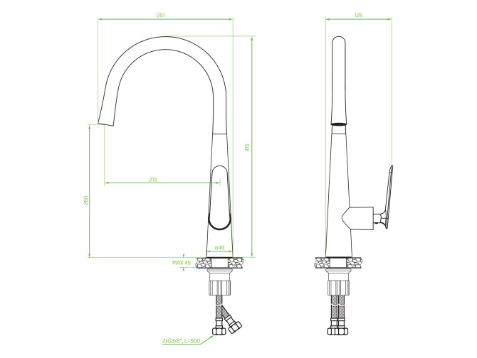 Küchenarmatur in Schwarz NALDA... Küchenarmatur in Schwarz NALDA...