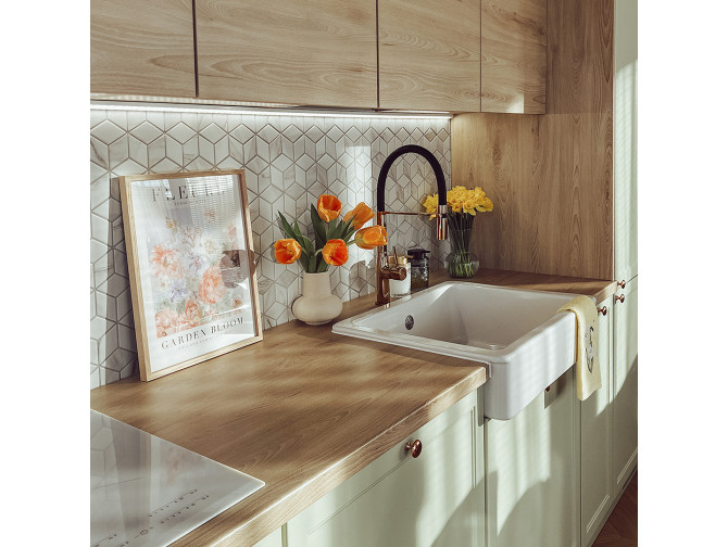 Küchenarmatur in Schwarz-Rosegold...