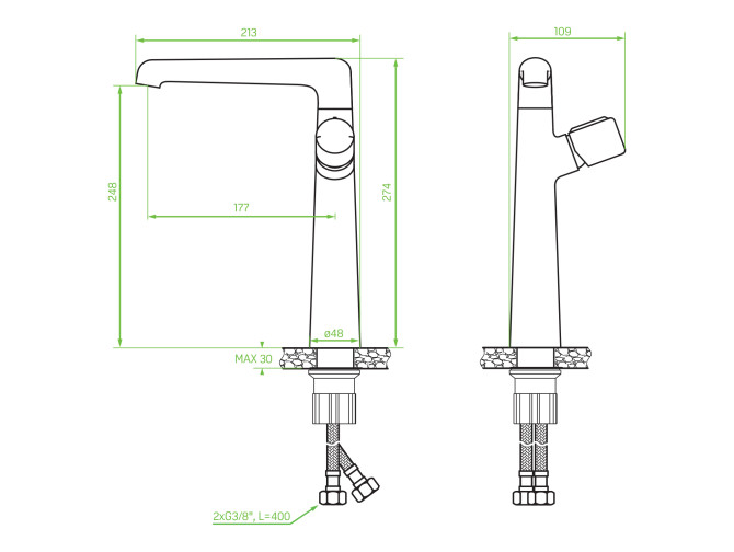 Küchenarmatur in Schwarz PRETTO...