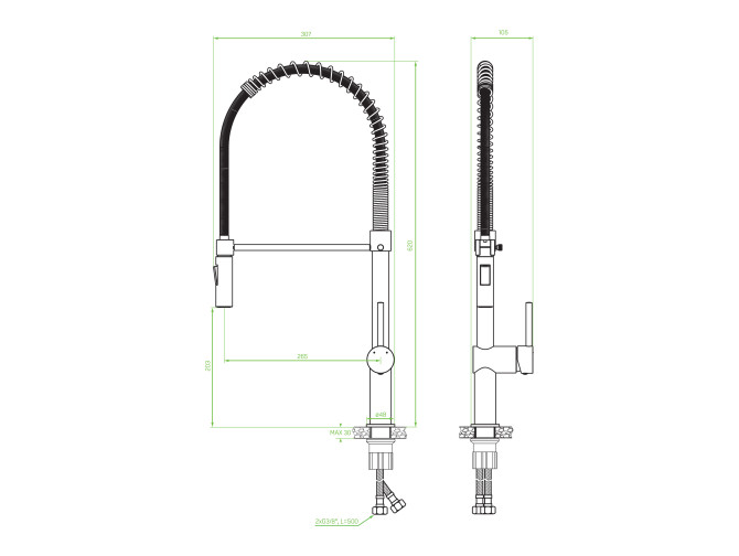 Küchenarmatur in Silber RHEA... Küchenarmatur in Silber RHEA...